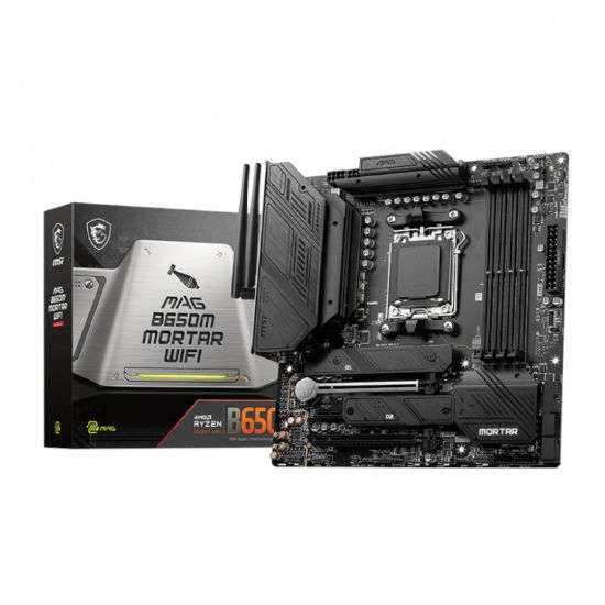 Picture of MSI MAG B650M Mortar WIFI AMD AM5 mATX Gaming Motherboard