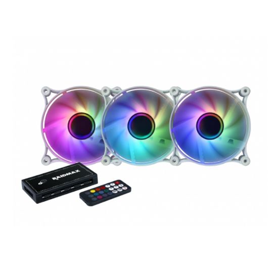 Picture of Raidmax NV-IT120FWR3 120mm 3Pin ARGB 3Pack Case Fan - White