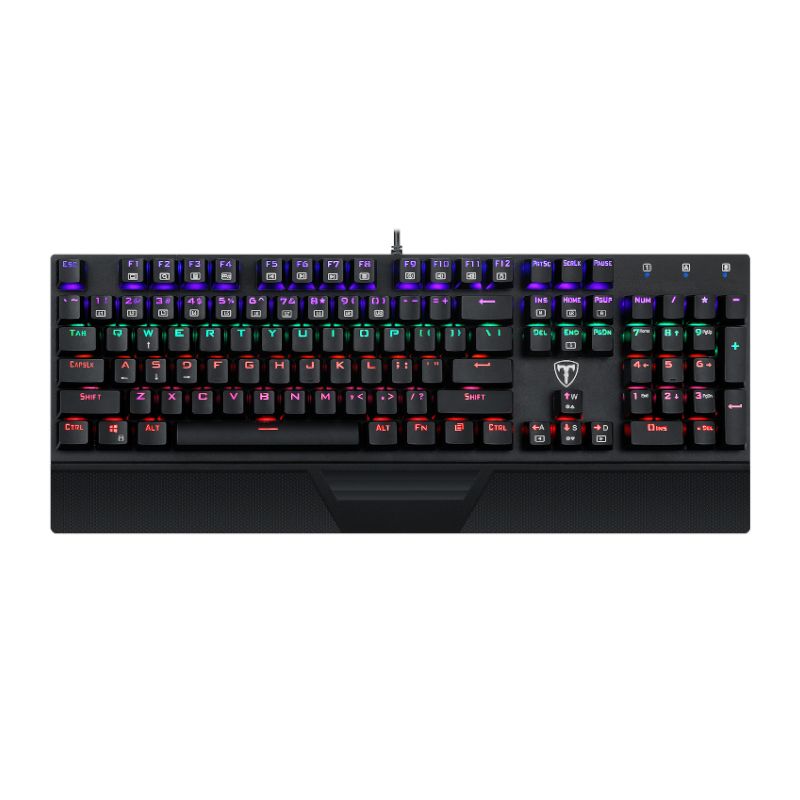 Picture of T-Dagger Destroyer 104 Key|Wrist Guard|Rainbow Backlit Gaming Mechanical Keyboard - Black