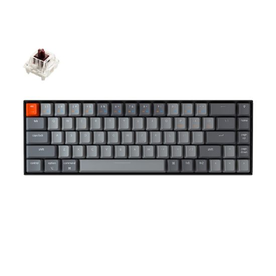 Picture of KeyChron K6 68 Key Hot-Swappable Mechanical Keyboard White LED Brown Switches
