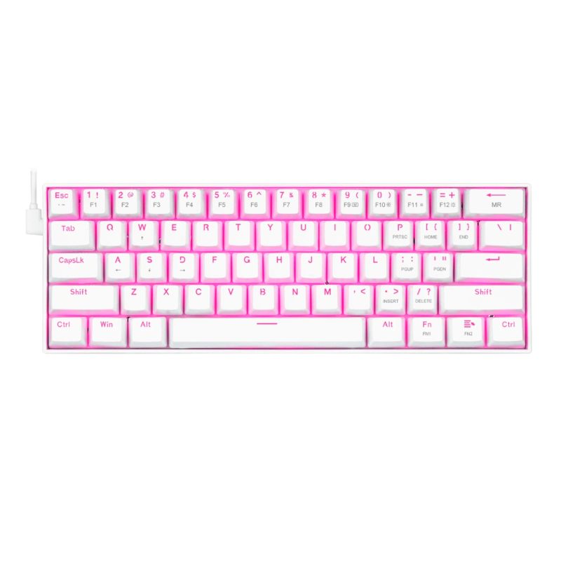 Picture of REDRAGON DRAGONBORN Wired Mechanical Keyboard Red LED 67Key Design - White