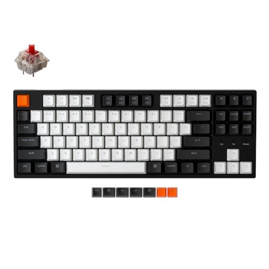 Picture of KeyChron C1 87 Key Gateron Mechanical Wired Keyboard White LED Red Switches