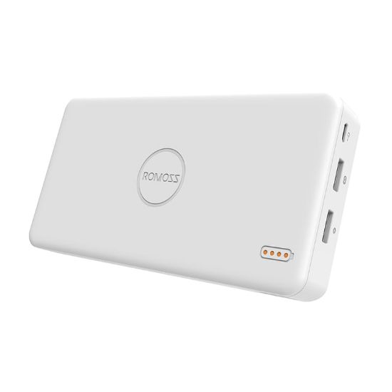 Picture of Romoss Pulse 20 20000mAh Input: Micro USB 5V 2.1A|Output: 1 x USB 5V 2.1A|1 x USB 5V 1A Power Bank - White