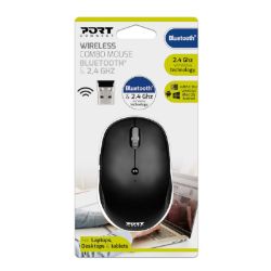 Picture of Port Wireless Combo Bluetooth Mouse and 2.4 GHZ - Black