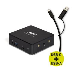 Picture of Port USB Type-Cáto 1 x RJ45|2 x USB3.1 Gen1|2 x HDMI|1 x Type-C|1 x USB3.1 Gen1 | Apple Charging 2.4A|1 x Aux Dock - Black