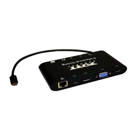 Picture of Port USB Type-C 3 x USB3.0|1 x Aux|12 x Micro+SD Card Reader|1 x Mini DP|1 x RJ45|1 x HDMI|1 x VGA|1 x Type-C PD Dock - Black