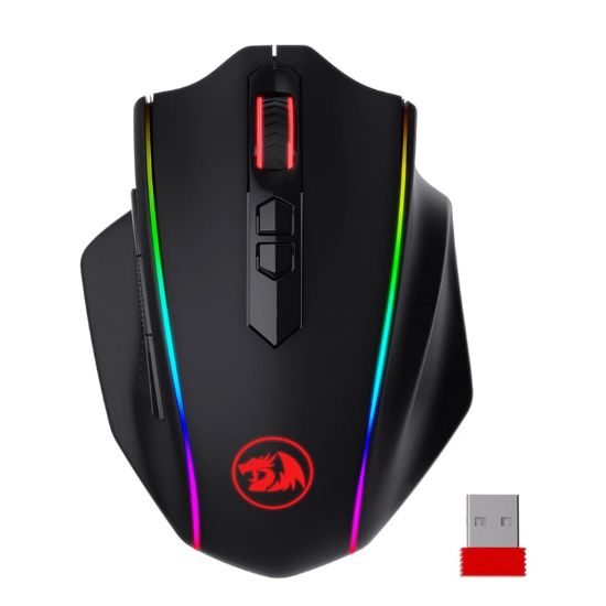 Picture of REDRAGON VAMPIRE ELITE Wireless 16000DPI|8 Button|Ergonomic Design|P3335 Optical Sensor|Type-C Cable|RGB Backlit Gaming Mouse - Black