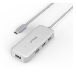 Picture of ORICO 4 Port USB-C to 4xUSB3.0 Hub - Silver