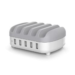 Picture of ORICO 5 Port Tablet/Smartphone USB Charging Station - White