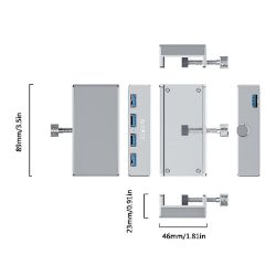 Picture of ORICO 4 Port USB3.0 Clip-Type Hub Aluminium