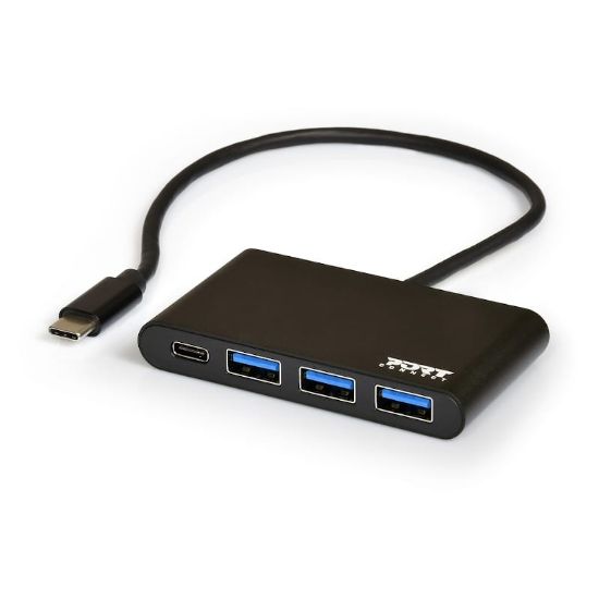 Picture of Port USB Type-C to 3 x USB3.0 and 1 x Type-C PD 30cm 4 Port Hub - Black