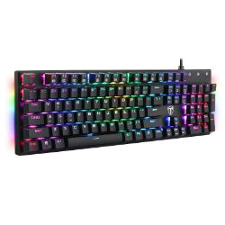 Picture of T-Dagger Frigate RGB Colour Lighting|150cm Cable|Aluminium Body Design|Side Lighting|Blue Switch|Mechanical Gaming Keyboard - Black