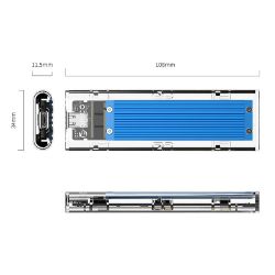 Picture of ORICO NVMe M.2 SSD Enclosure 10Gbps (2TB Max) - Blue