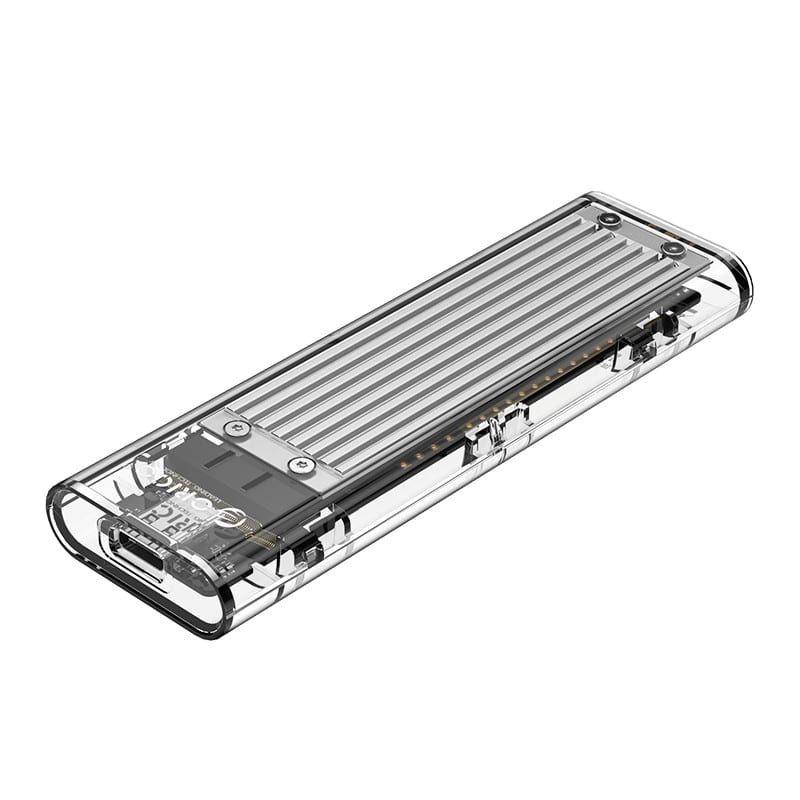 Picture of ORICO M.2 NVME (2230/2242/2260/2280) to USB3.1(Device Input) Gen-2 Type-C(Enclosure Side) Transparent SSD Enclosure (2TB Max) - Silver Heatsink (Compatible with CTA2-SV/CTA2-GR)